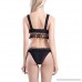 Womens Two Pieces Bikini Sets Swimsuit Casual Low Scoop Crop Top Tassel Cut Cheeky Bottom Swimsuits Black B07P2VZLFS